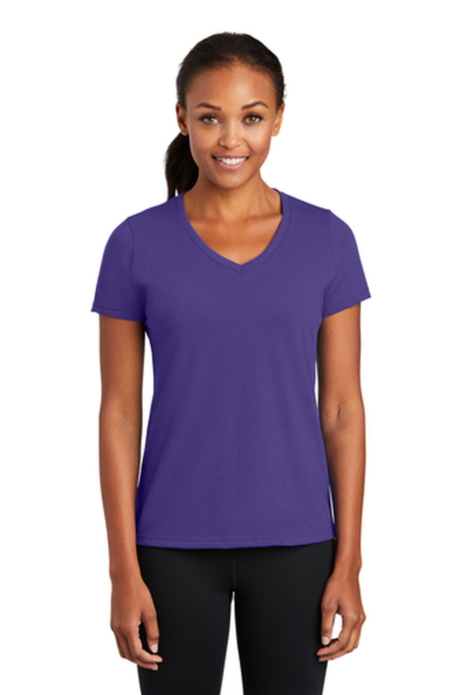 Port & Company® Ladies Performance Blend 4.5-ounce 65/35 Poly/Cotton V-Neck Short Sleeve T-Shirt